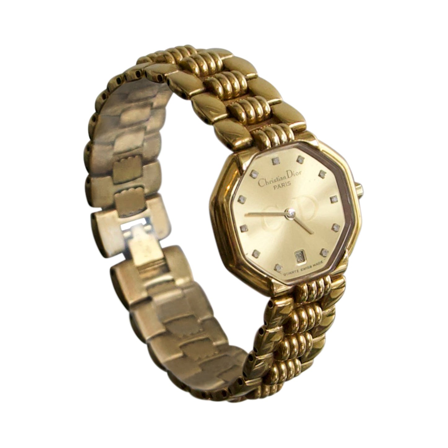 Christian Dior Octagon Gold Plated Watch 48153