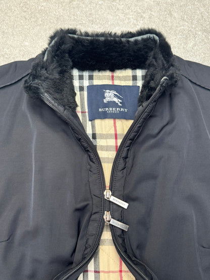 Burberry Fur Collar Zip Up Jacket