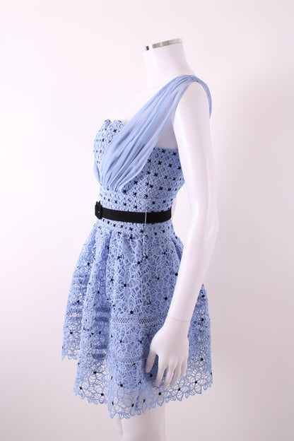 Self Portrait Starlet Rose Lace Dress Blue UK 4 | Default Title, Multicoloured