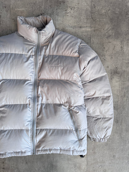 Balenciaga Grey Embroidered Down Quilted Tech Puffer Jacket