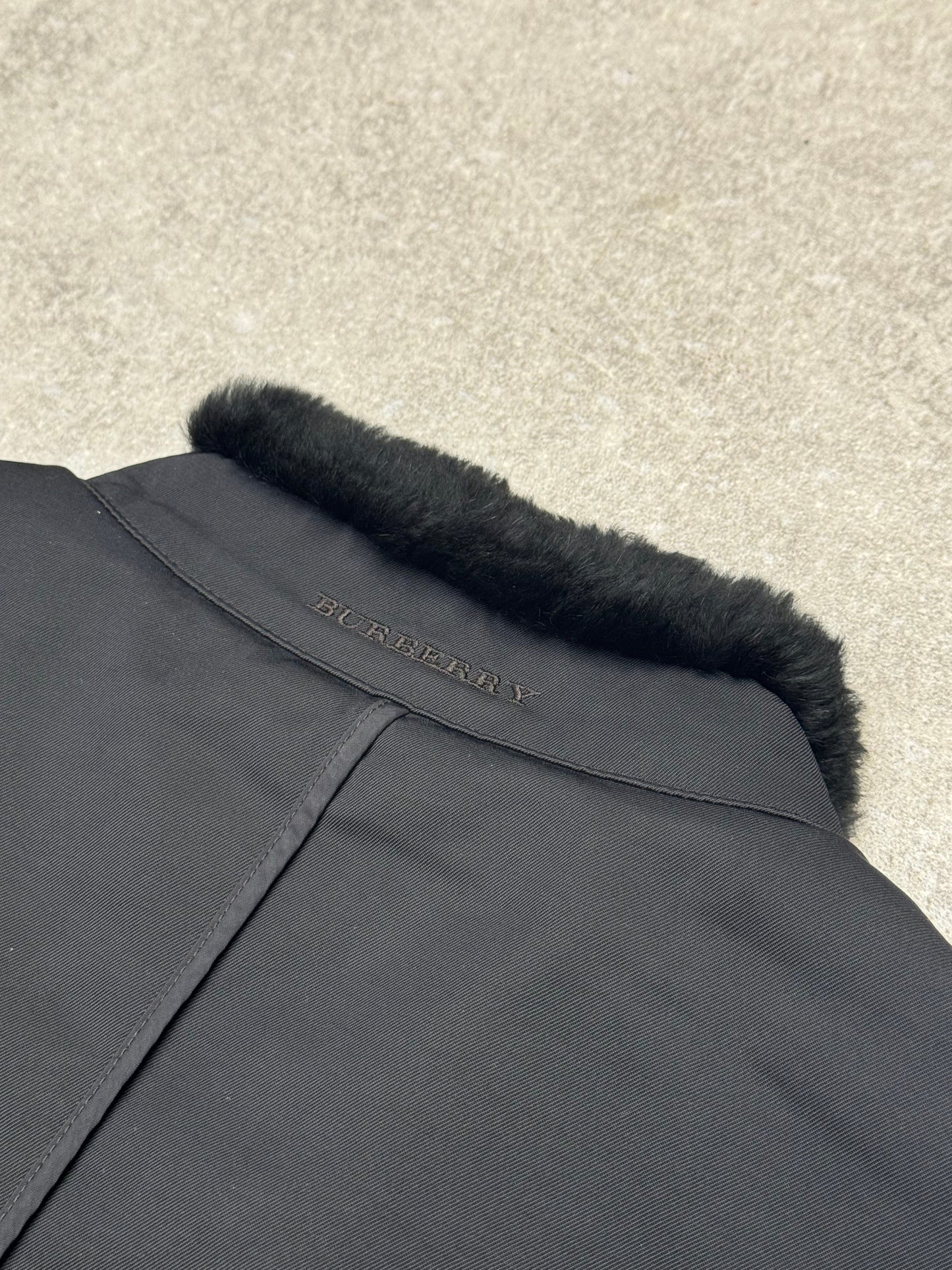 Burberry Fur Collar Zip Up Jacket