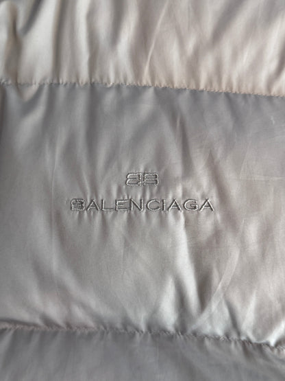 Balenciaga Grey Embroidered Down Quilted Tech Puffer Jacket