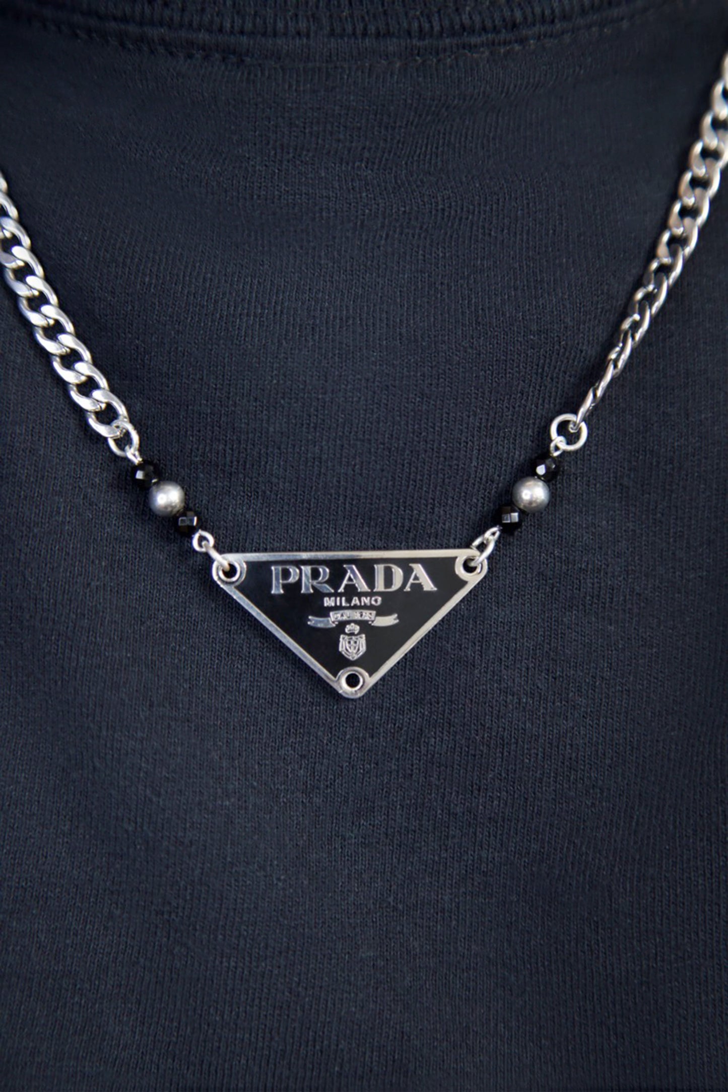 VT Rework: Prada Black Pendent Beaded Necklace