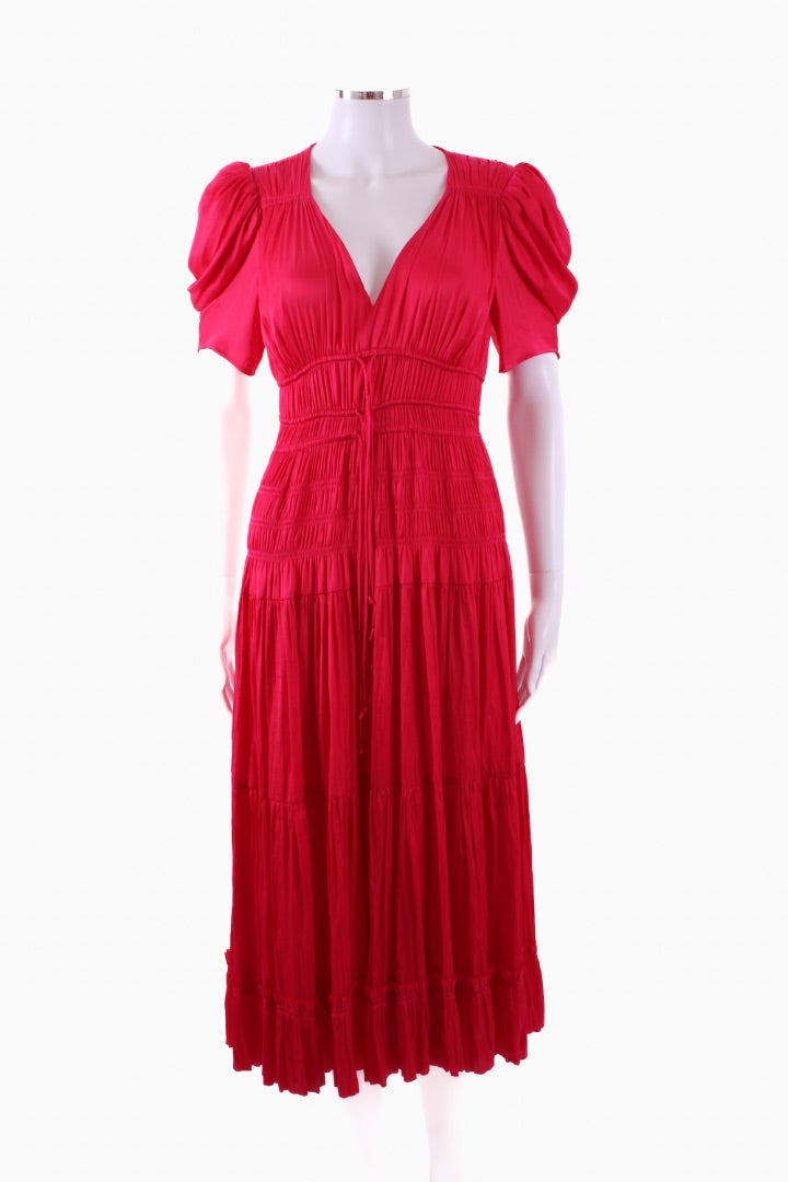 Ulla Johnson S/S Pleated Dress Pink 4 | Default Title, Pink