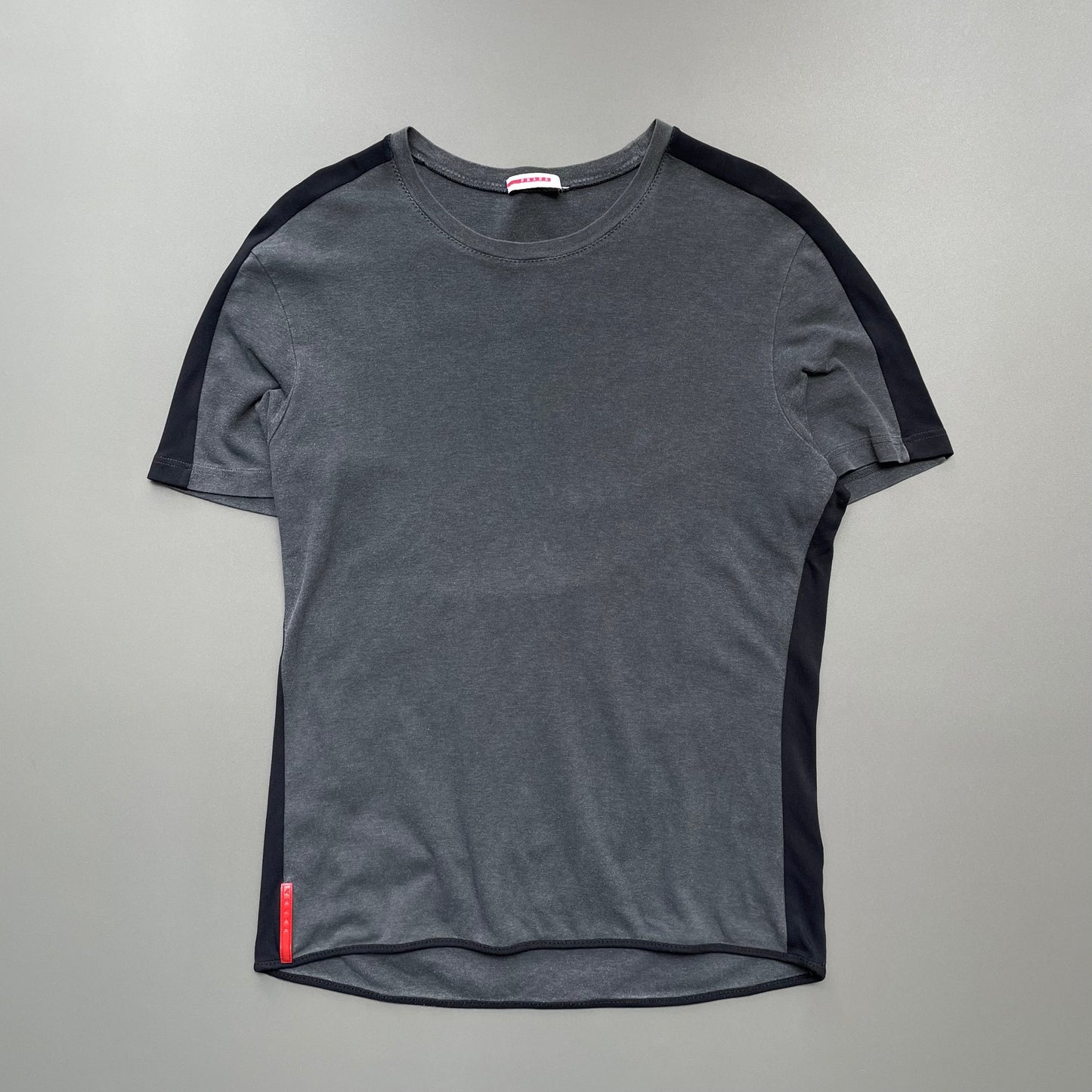 Prada Sport Grey & Black 2006 Panelled Athletic T-Shirt | Large, Multicoloured