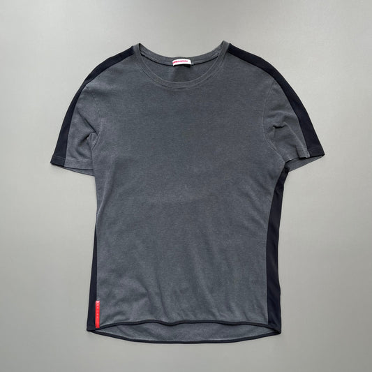 Prada Sport Grey & Black 2006 Panelled Athletic T-Shirt | Large, Multicoloured