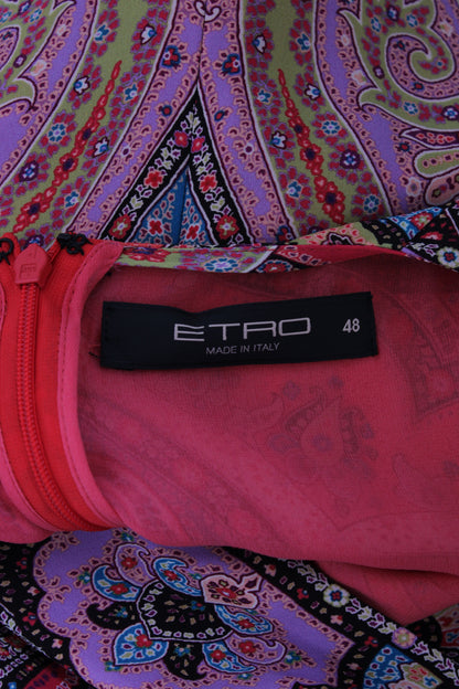 Etro L/S Paisley Maxi Dress Coral/ Lilac 16 | Default Title, Coral/Lilac