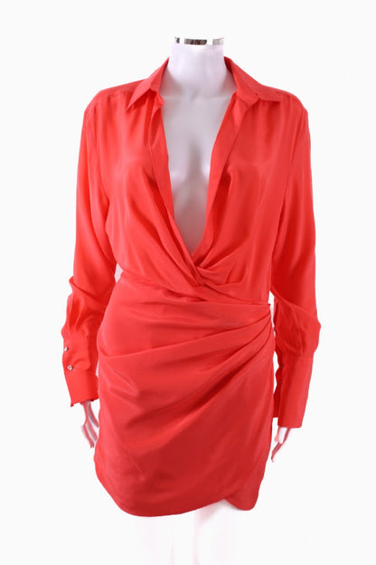 Gauge81 Drape Detail Shirt Dress Orange S | Default Title, Orange
