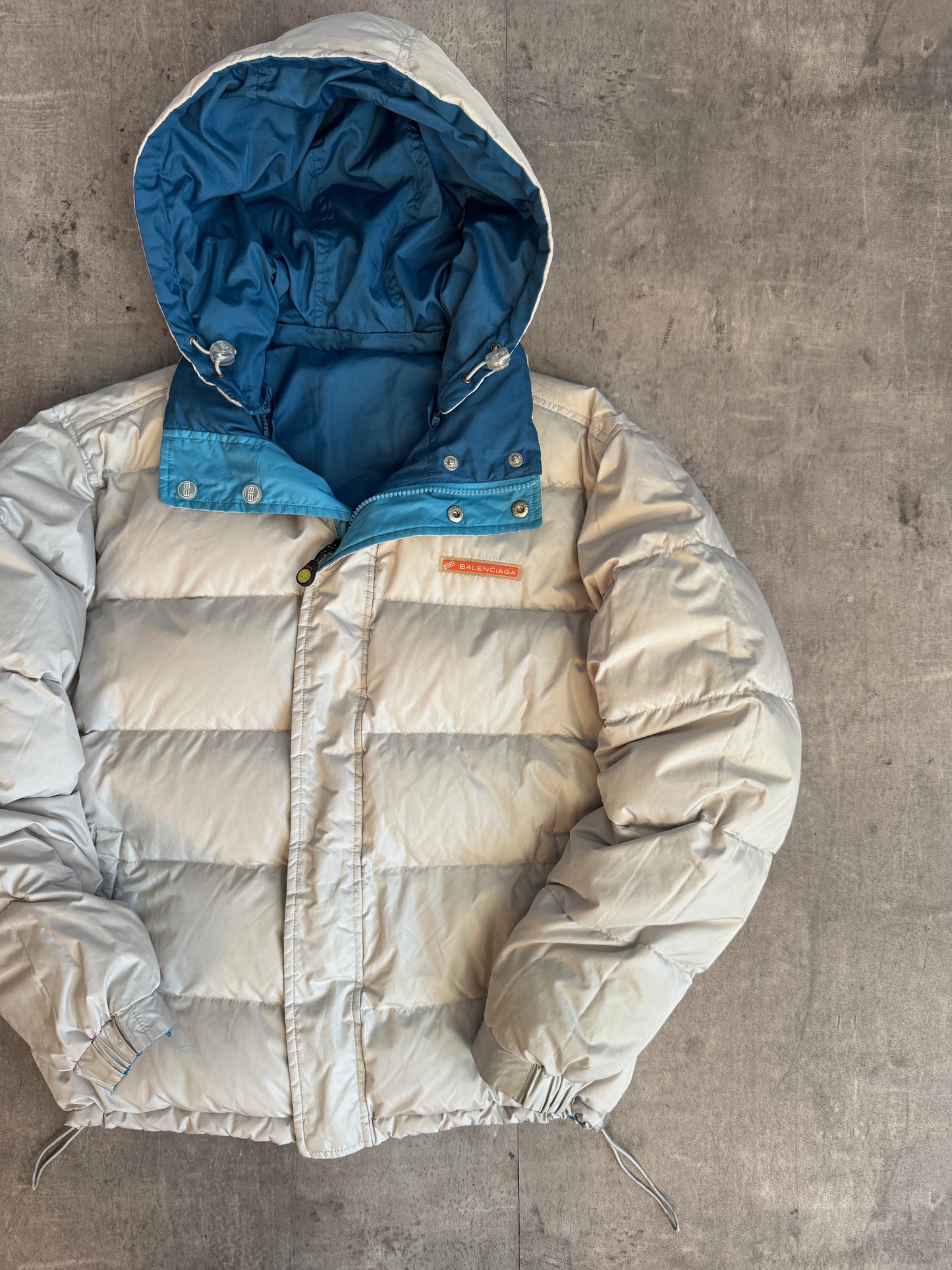 Balenciaga Blue Reversible Duck Down Technical Puffer Jacket