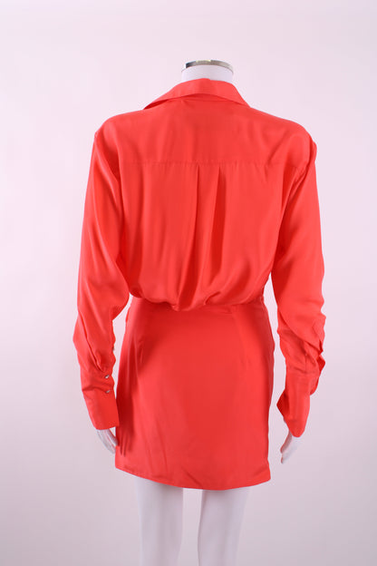 Gauge81 Drape Detail Shirt Dress Orange S | Default Title, Orange