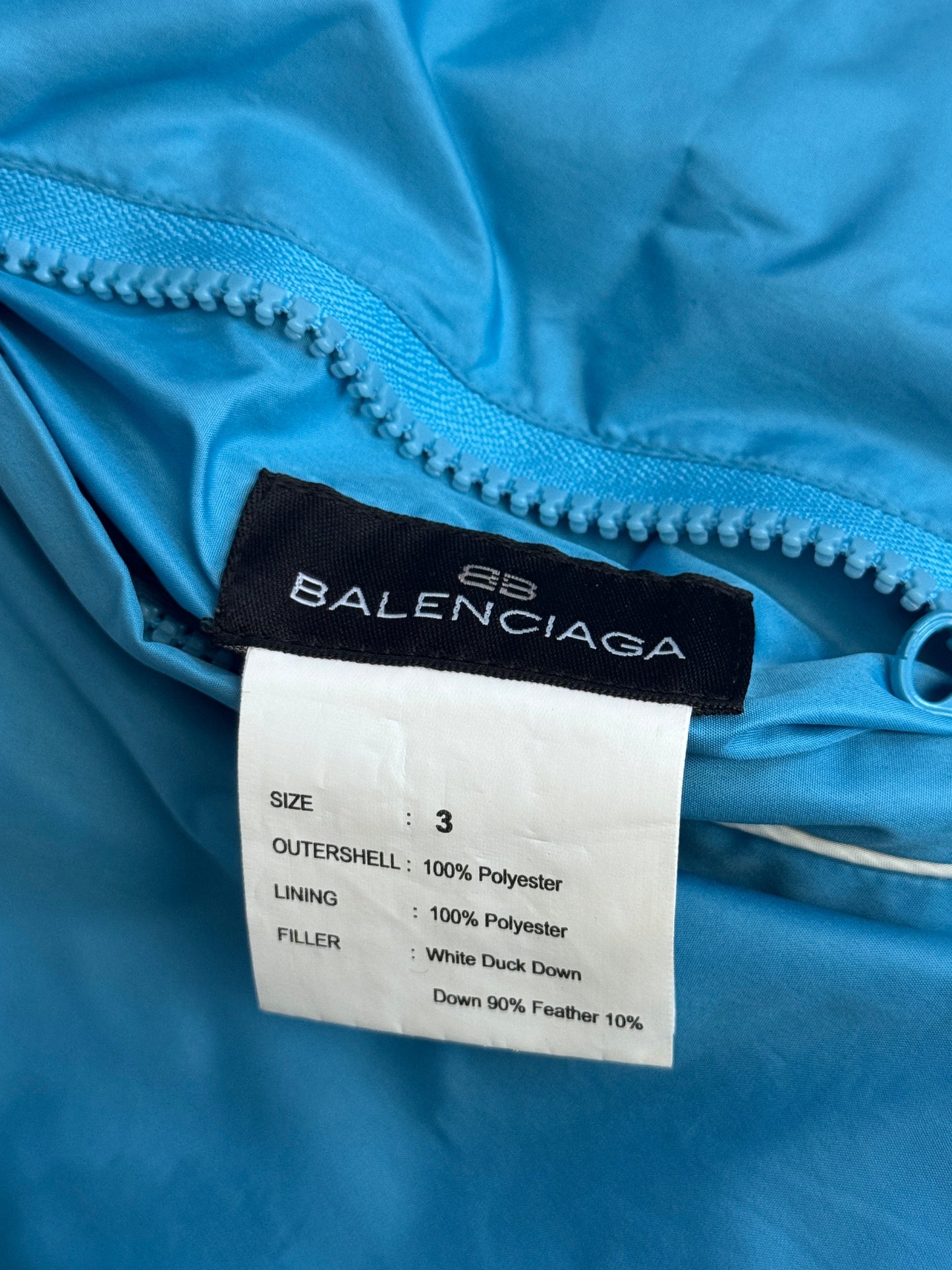 Balenciaga Blue Reversible Duck Down Technical Puffer Jacket