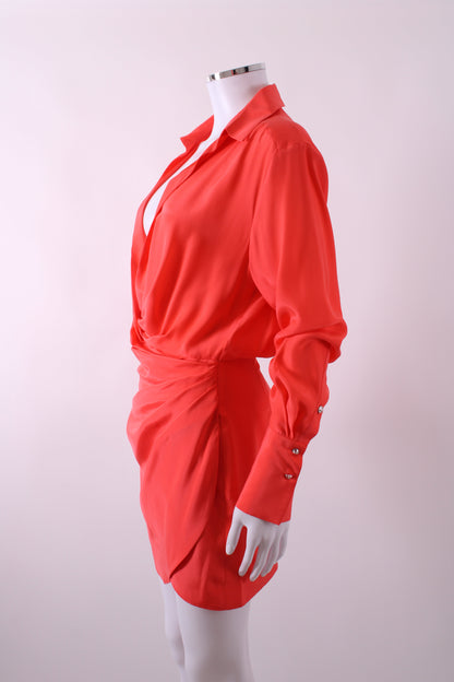 Gauge81 Drape Detail Shirt Dress Orange S | Default Title, Orange