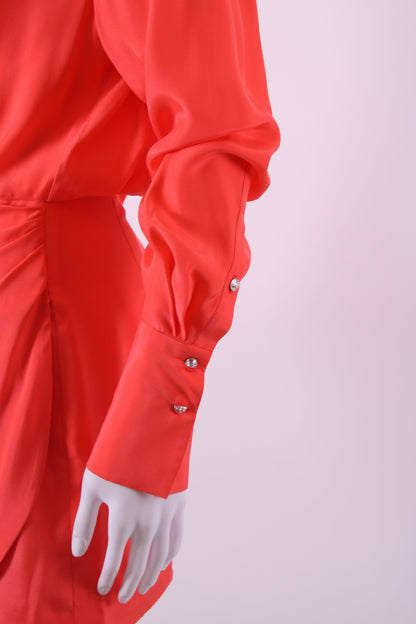 Gauge81 Drape Detail Shirt Dress Orange S | Default Title, Orange