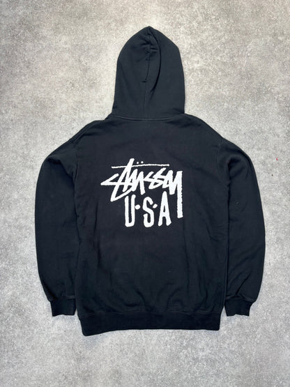 Stussy Black U.S.A Logo Hoodie