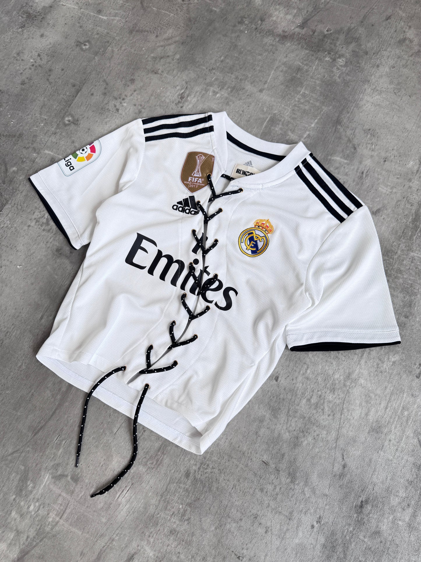 VT Rework: Real Madrid x Adidas "  Asymmetric Tie Closure Top