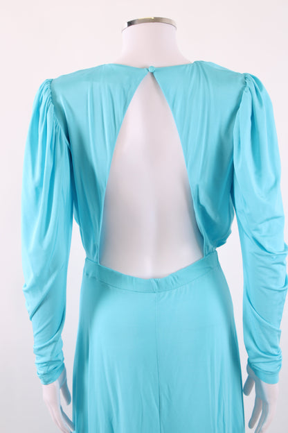 Rotate Laure jersey midi dress backless Aqua 8-10 | Default Title, Aqua