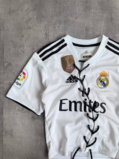 VT Rework: Real Madrid x Adidas "  Asymmetric Tie Closure Top