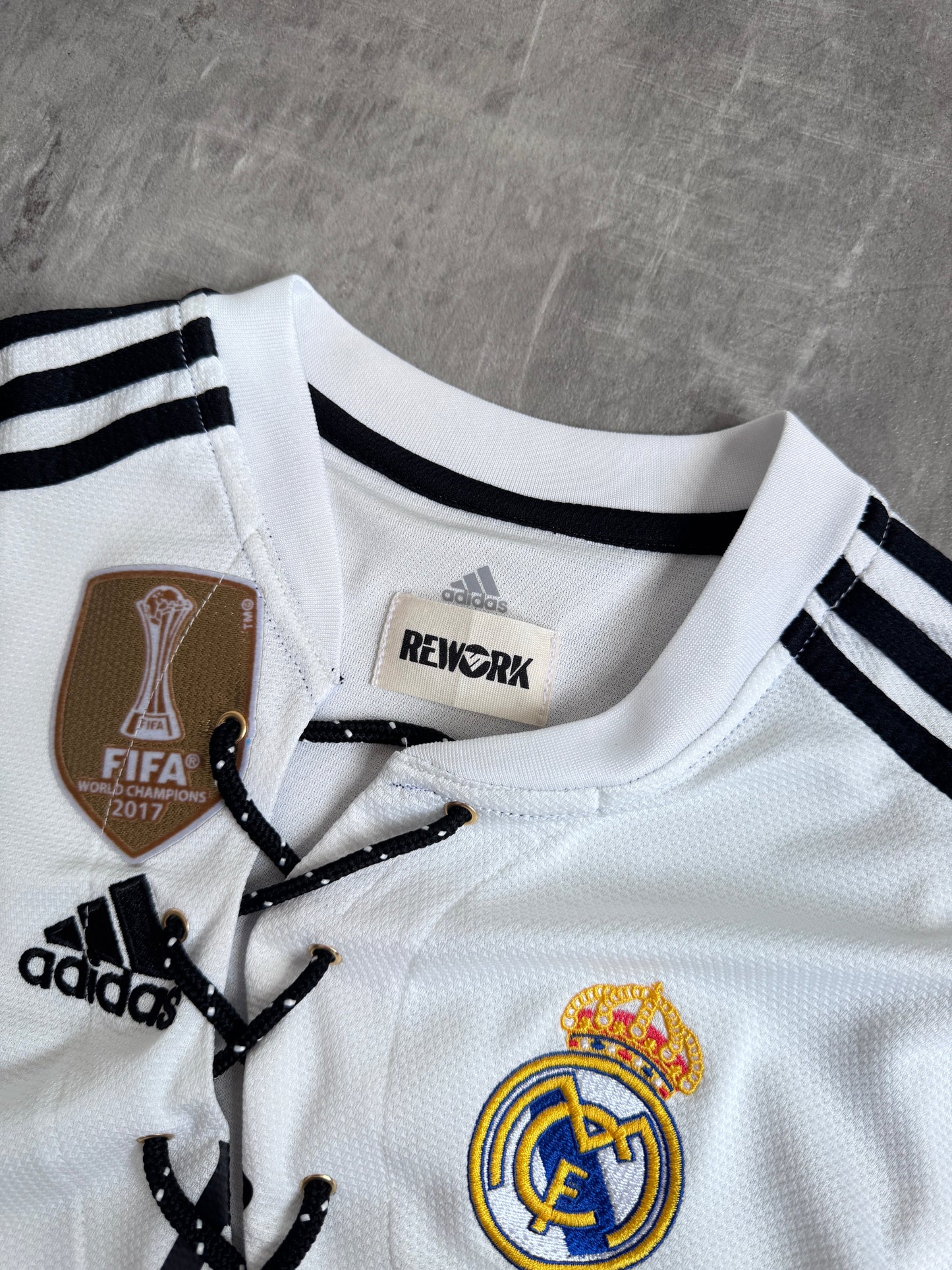 VT Rework: Real Madrid x Adidas "  Asymmetric Tie Closure Top