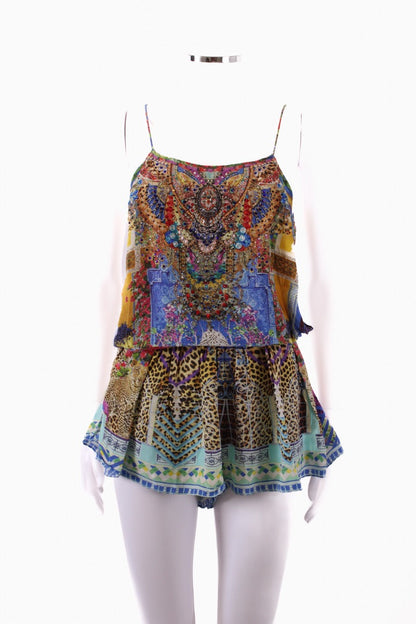 Camilla Print/ Rhinestone Playsuit Multi XS | Default Title, Multi