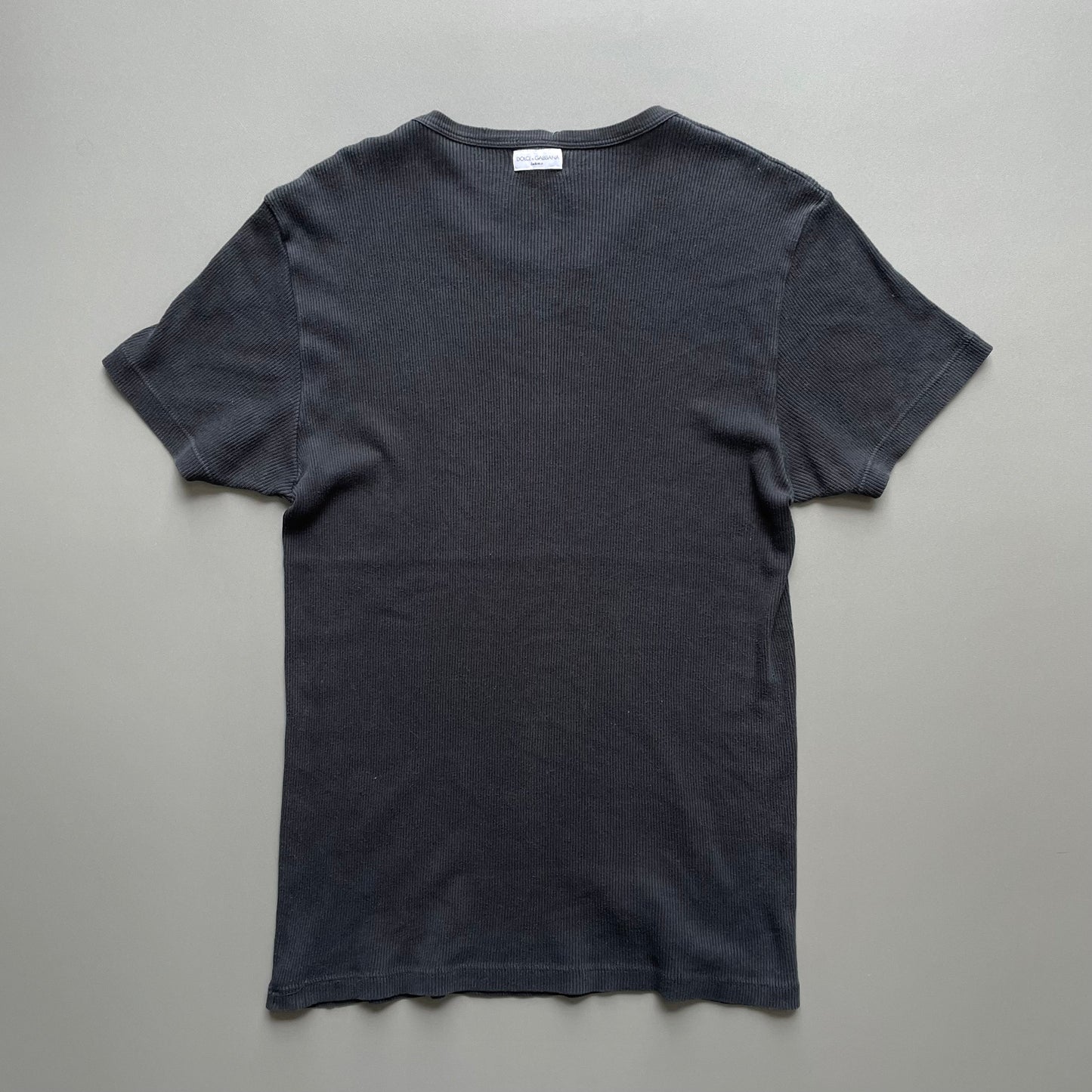 Dolce&Gabbana Black 00s Women's Ribbed T-Shirt | Large, Black