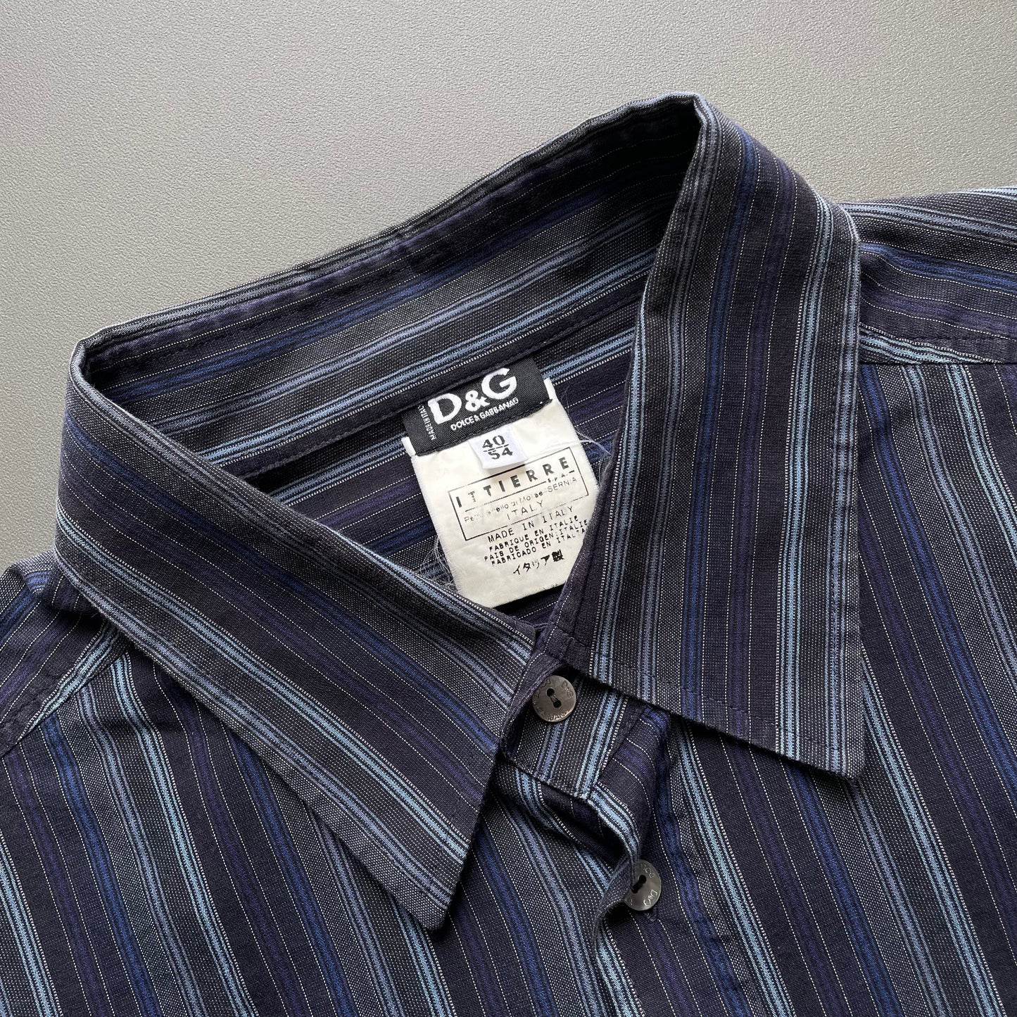 Dolce&Gabbana Men's Blue and Navy Shirt | X-Large, Multicoloured