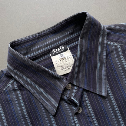 Dolce&Gabbana Men's Blue and Navy Shirt | X-Large, Multicoloured