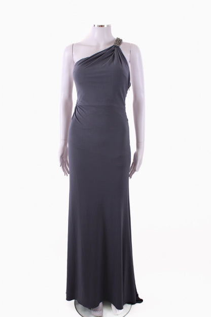 Sherri Hill One Shoulder Jewelled Maxi Dress Grey S | Default Title, Grey