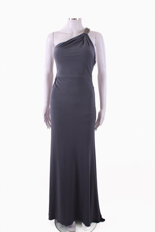 Sherri Hill One Shoulder Jewelled Maxi Dress Grey S | Default Title, Grey