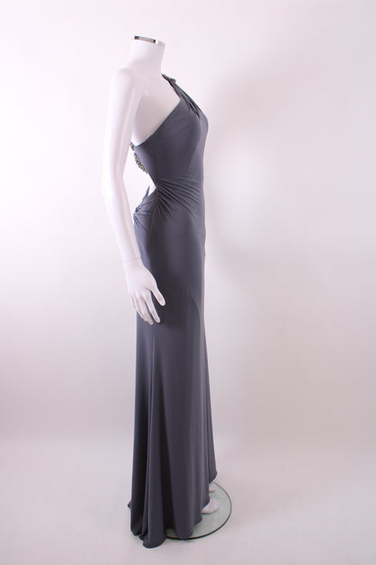 Sherri Hill One Shoulder Jewelled Maxi Dress Grey S | Default Title, Grey