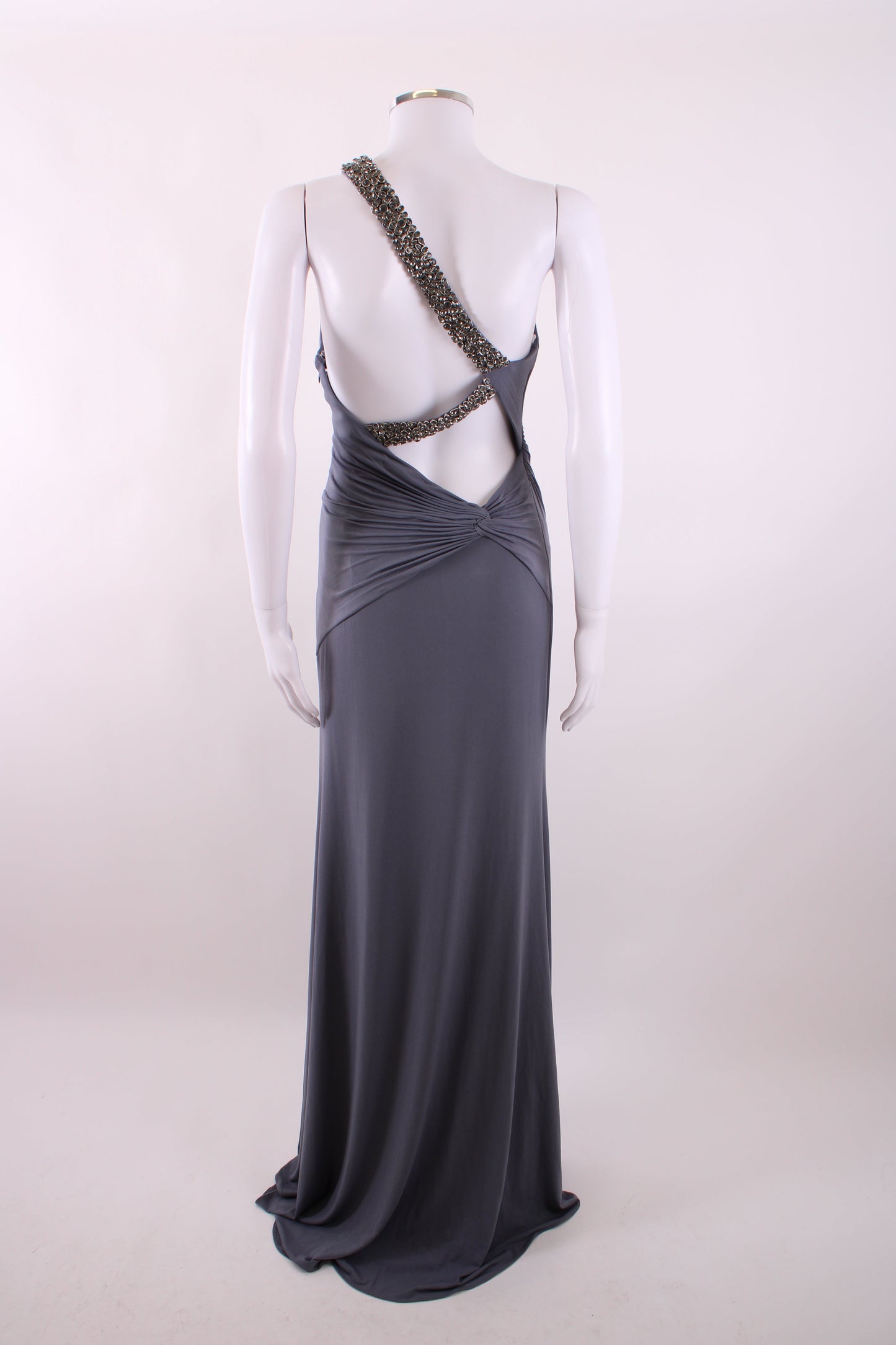 Sherri Hill One Shoulder Jewelled Maxi Dress Grey S | Default Title, Grey
