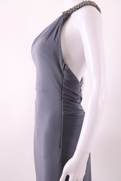 Sherri Hill One Shoulder Jewelled Maxi Dress Grey S | Default Title, Grey