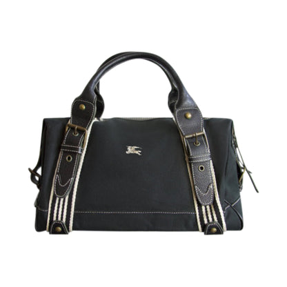 Burberry Logo Embroidered Canvas Shoulder Bag