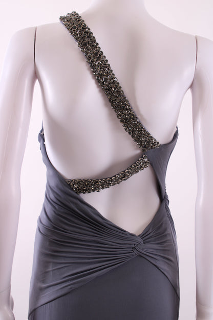 Sherri Hill One Shoulder Jewelled Maxi Dress Grey S | Default Title, Grey