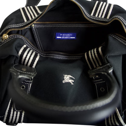 Burberry Logo Embroidered Canvas Shoulder Bag