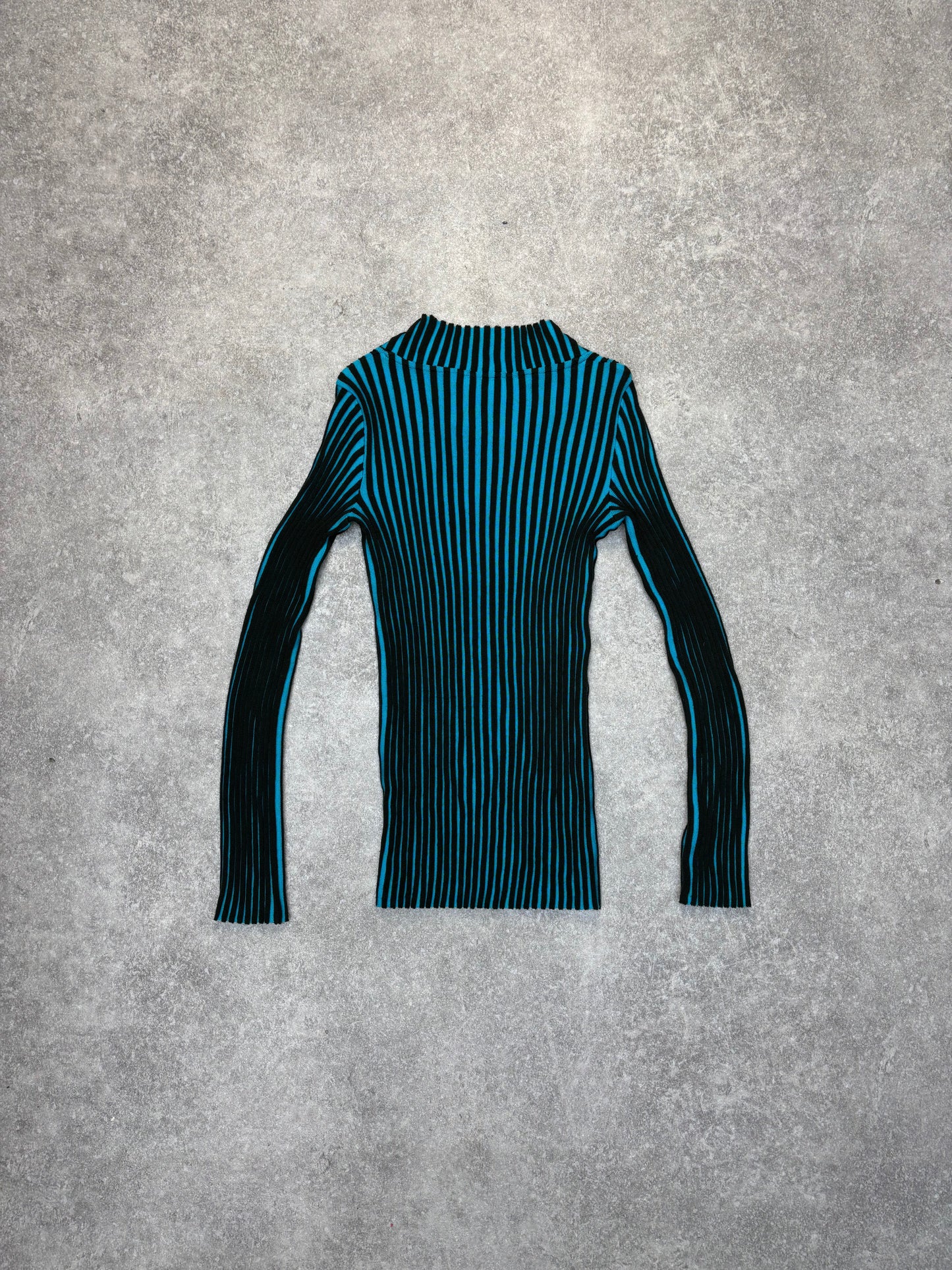 Issey Miyake Ribbed Long Sleeve Mock Neck.