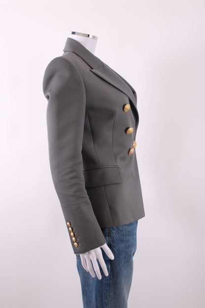 Balmain Double Breasted Gold Button Blazer Grey 36 | Default Title, Gold