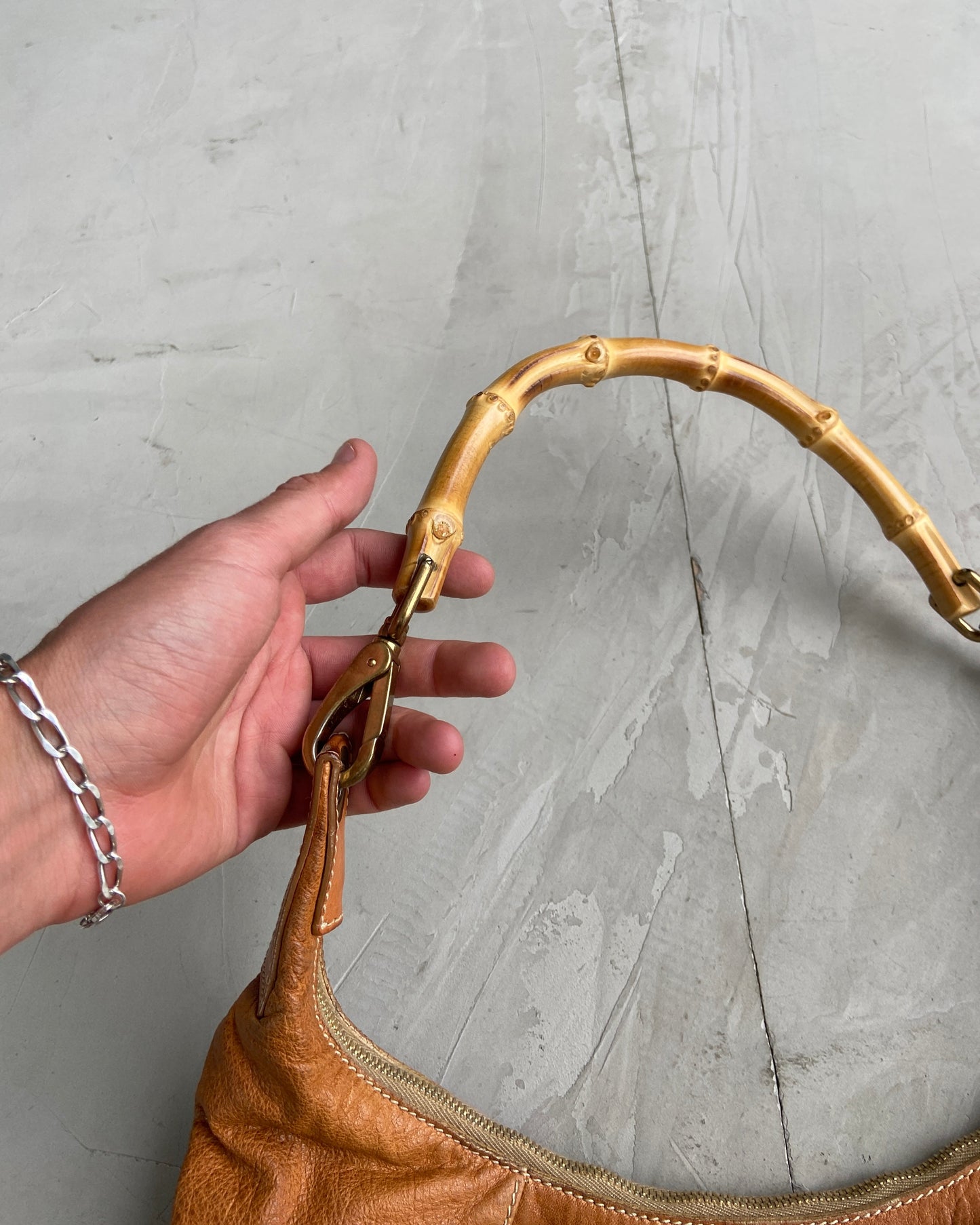 MIU MIU LEATHER BAMBOO HANDLE SHOULDER BAG | O/S, Brown