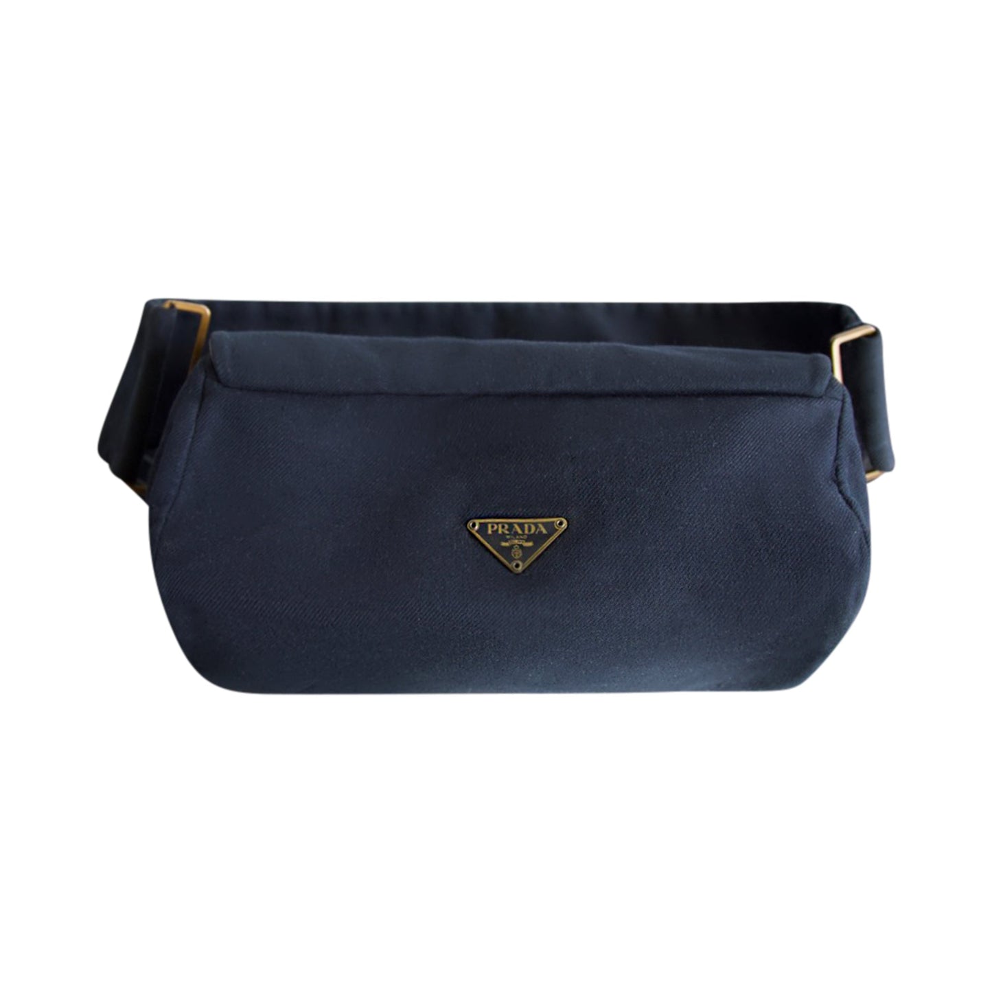 Prada Logo Plaque Cloth Shoulder Bag