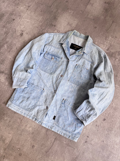 Valentino Light Wash Denim Boxy Chore Jacket