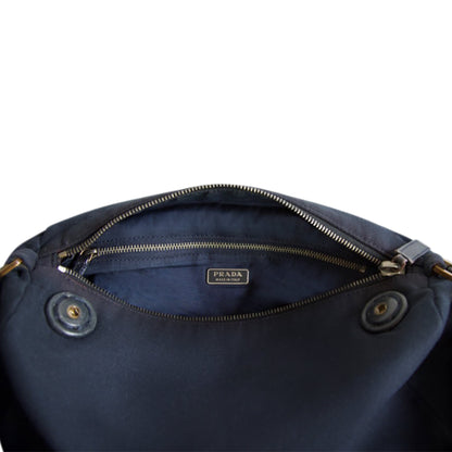 Prada Logo Plaque Cloth Shoulder Bag