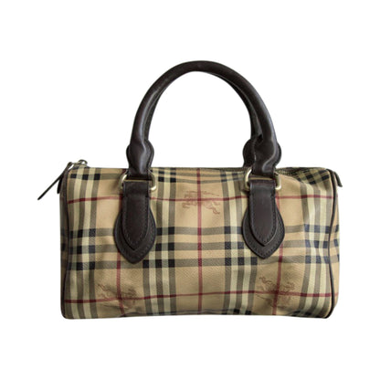 Burberry Nova Check Canvas Leather Handbag