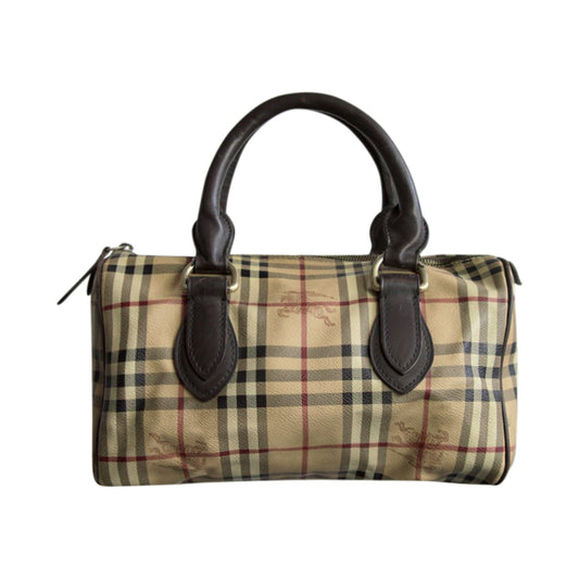 Burberry Nova Check Canvas Leather Handbag
