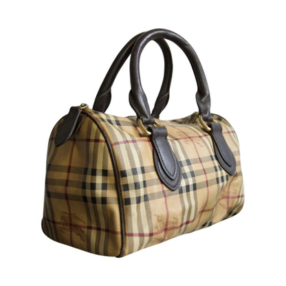 Burberry Nova Check Canvas Leather Handbag