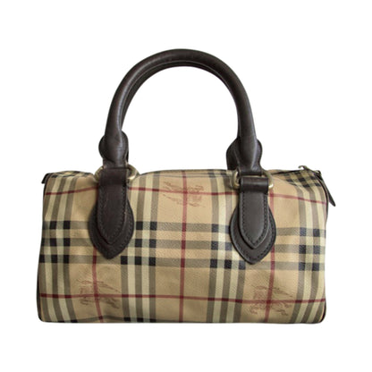 Burberry Nova Check Canvas Leather Handbag