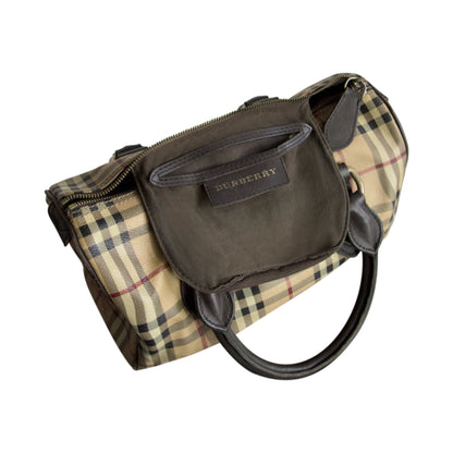 Burberry Nova Check Canvas Leather Handbag