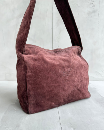 Prada Suede Leather Hobo Bag | O/S, Brown