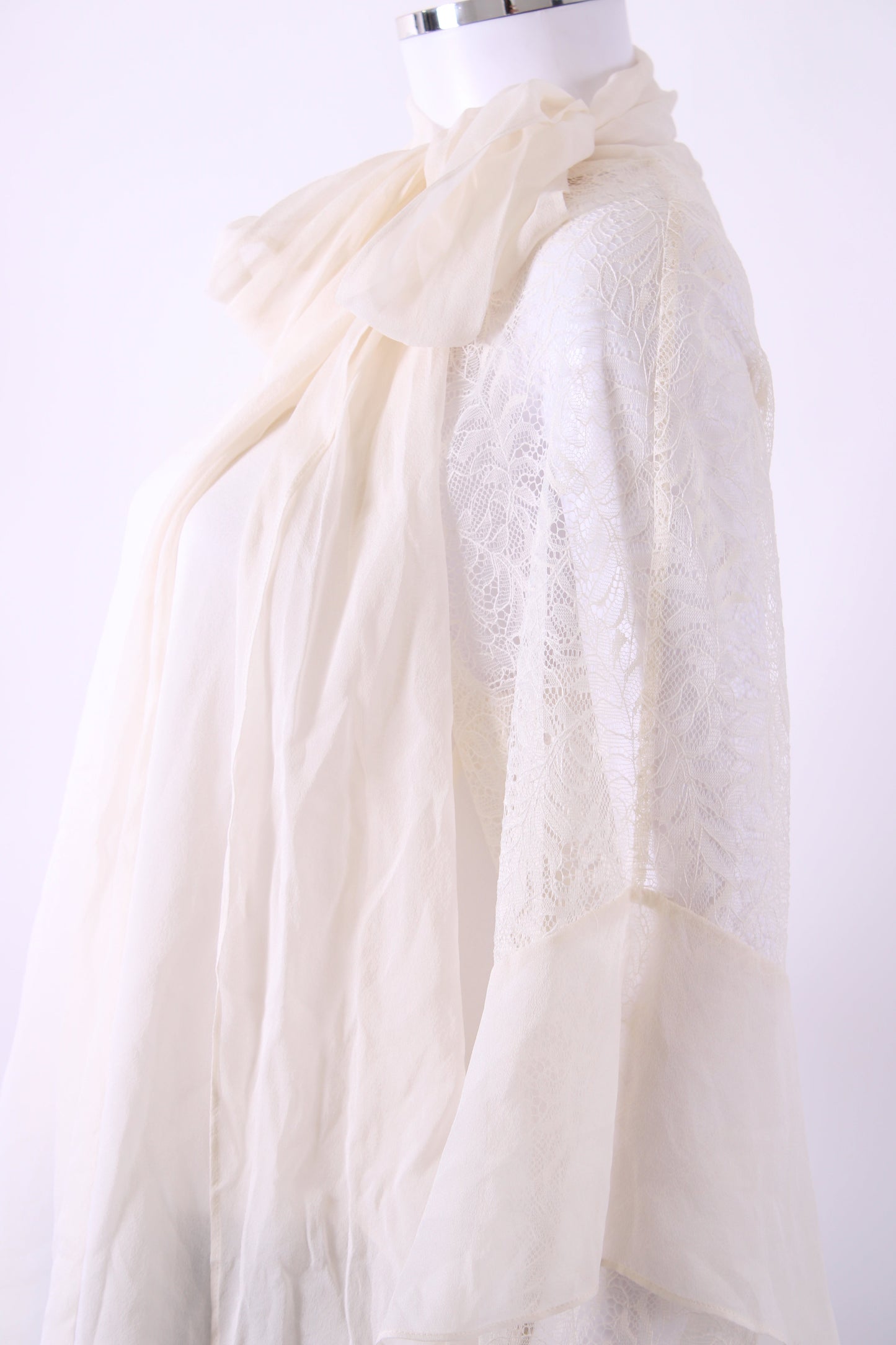 Diane Von Furstenberg Lace Silk Sleeve Blouse White M | Default Title, White