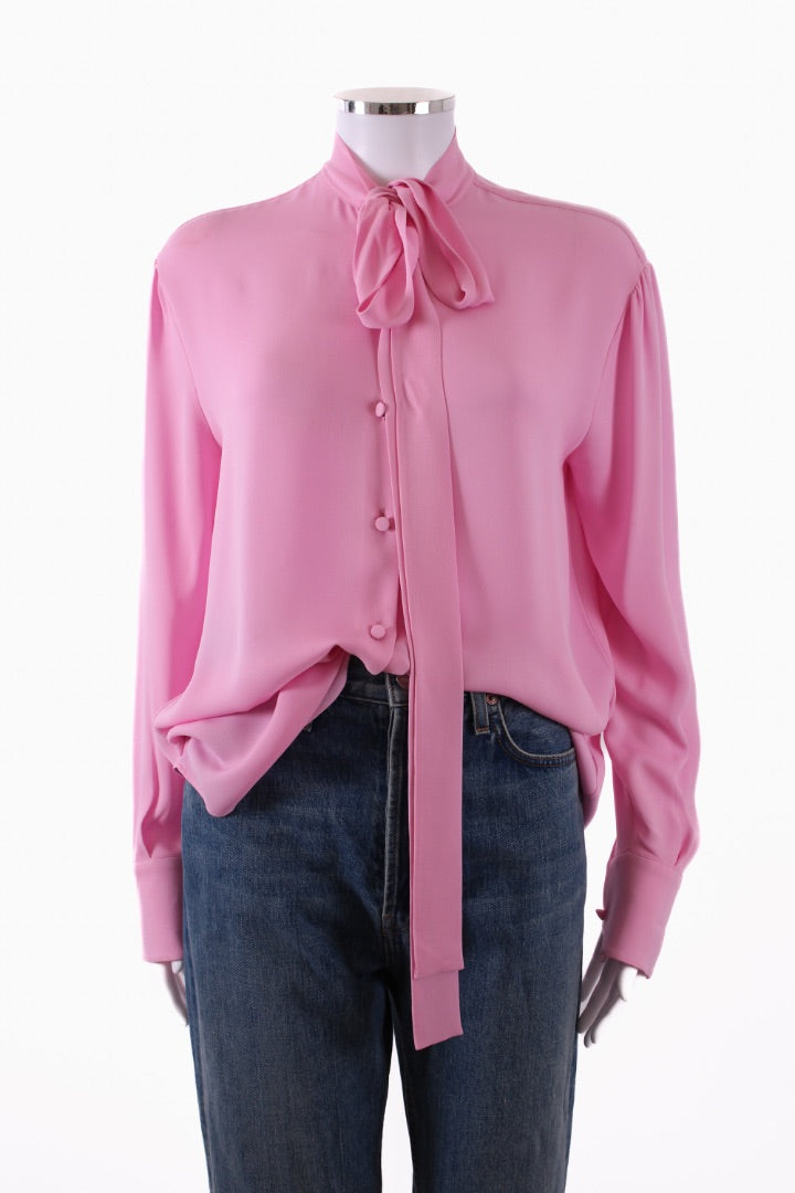 Valentino L/S Pussy Bow Blouse Pink 4 | Default Title, Pink