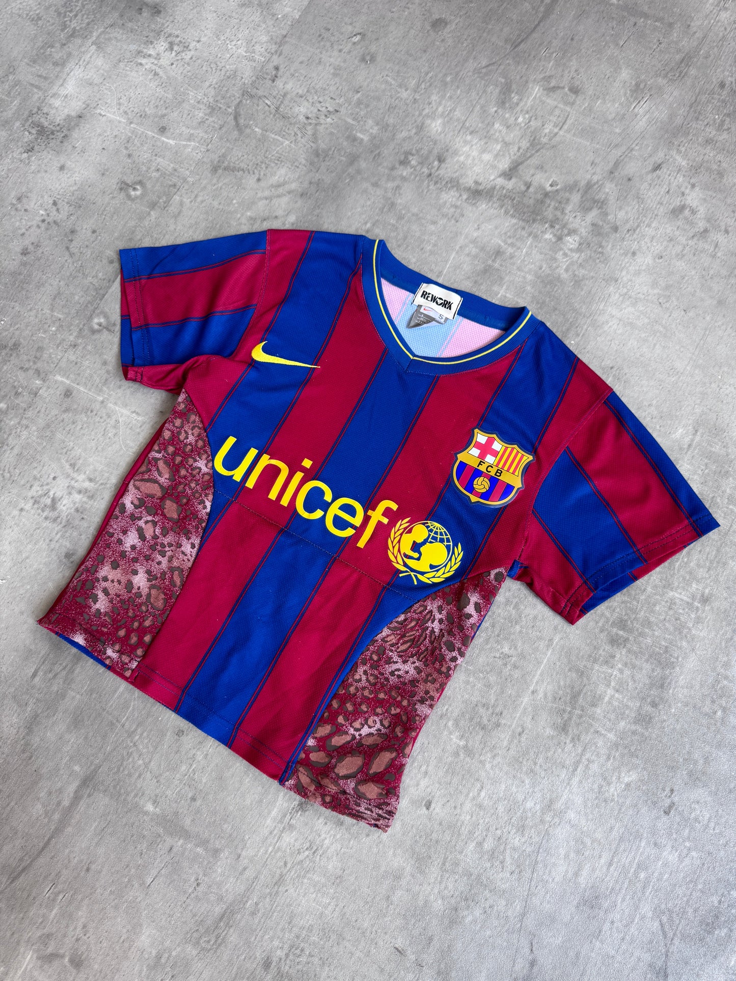 VT Rework: Barcelona Home Football Shirt Lace Trim Top
