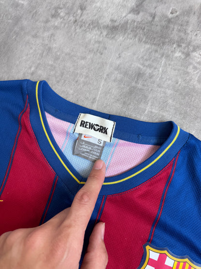 VT Rework: Barcelona Home Football Shirt Lace Trim Top